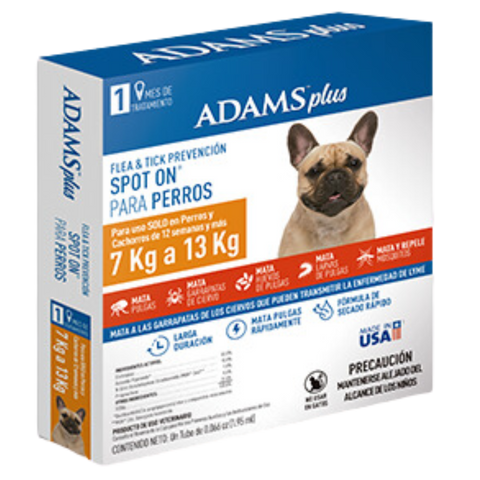 Pipeta Adams plus para perros 7 a 13 kg
