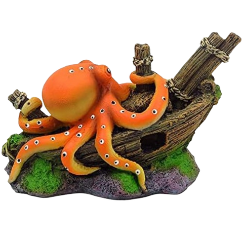 Adorno pulpo sobre barco